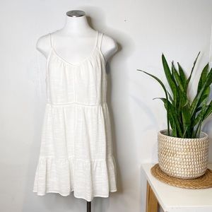 Lush | NWT Tiered Sleeveless Strappy White Ruffle Dress Sz. L
